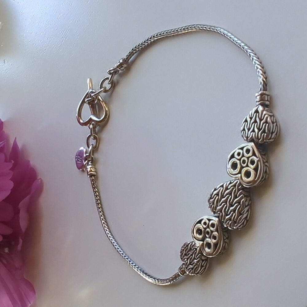 ATI 925 ID Sterling Silver Heart Bracelet 7"
